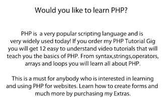 provide You with 12 Beginner PHP Video Tutorials