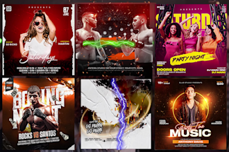 do party, club, hip hop, concert, boxing, motion event flyer