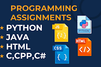 urgent complete c, html, java assignment and python projects