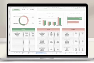 design monthly yearly financial budget excel spreadsheet business google sheets