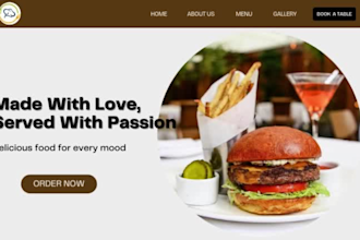 build restaurant website with online booking and online food ordering system