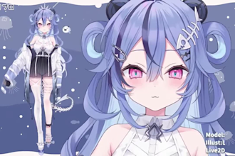 draw live2d vtuber model, 2d vtuber model, 2d vtuber avatar using live2d