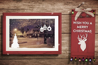 create a christmas and new year video greeting with your photos