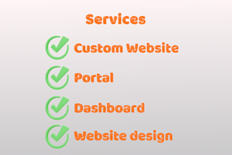 build custom website, admin portal panel,dashboard on react