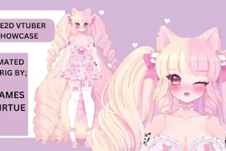 design and rig live2d vtuber model, vtuber rigging, vtuber illustration, vtube