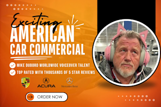 record an exciting american male car commercial voice over