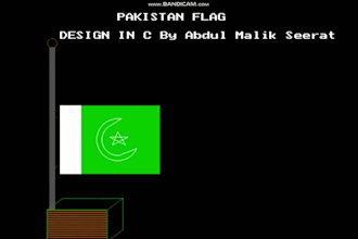 animate pakistan and turkey flags in c
