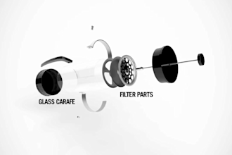 create 3d industrial product design, explosive view, cad assembly animation