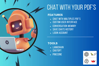 build multiple pdf ai chatbot with  llm, openai, langchain, pincone for website