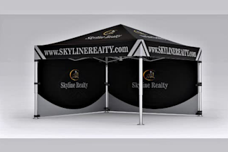 create eye catching canopy tent designs and rollup banner