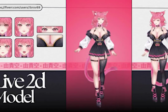 design anime vtyber model, live2d model, live 2d rigging for streaming