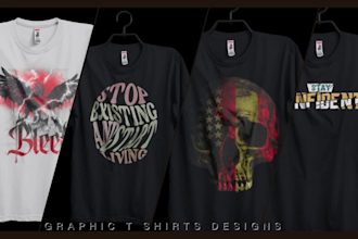 design custom graphic and typography t shirt and hoodie design