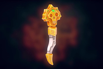 create a stylized 3d weapon in handpainted style for your game