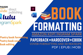 indesign book formatting, poetry book formatting fiction chapbooks cover design