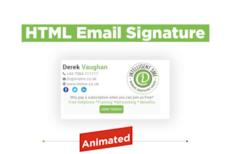 design email signatures in HTML, digital business cards, HTML signature