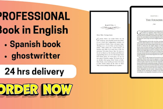 book in english or beta read your text or spanish book ghostwritter