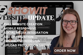 update showit, website design and redesign showit,  customize showit website