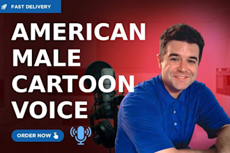 record a fun male cartoon video game anime voice over