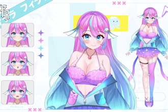 design and rig vtuber model live2d high quality for stream