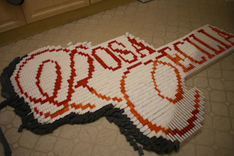 recreate your logo out of dominoes
