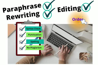 paraphrase, rewrite and edit your content