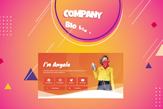 build bio link landing page custom design in elementor pro