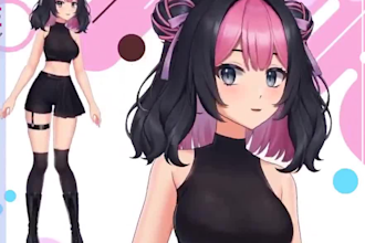design and rig live 2d vtuber model 2dvtuber model vtuber commission 2d anime