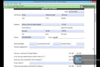 create professional fillable PDF form for your business
