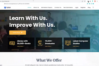 develop school website on wordpress or online course website