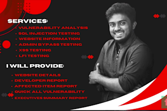 scan your website vulnerability with penetration test and professional report