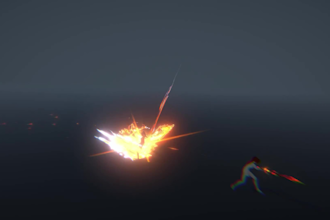 create 3d vfx scene fire explosion 3d cgi environment vfx animation, compositing