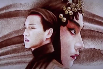 draw portrait sand art painting logo video for any use