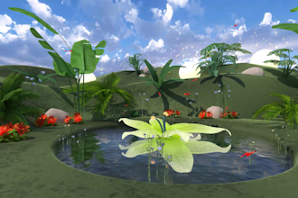 create visually stunning 3d vr game environment, metaverse environment, skybox