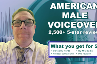 deliver a professional 100 word voiceover in under 48 hours