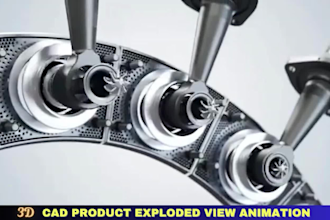 do stunning industrial 3d cad animations video product demos with exploded views