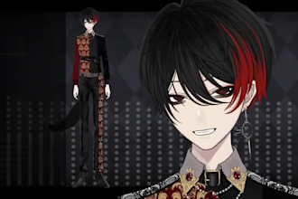 design live 2d vtuber model, live 2d rigging, live 2d, facerig, vtuber model