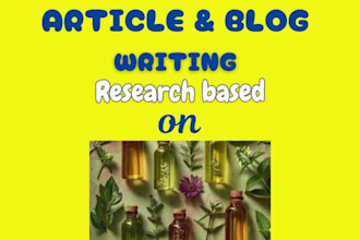 write researched base SEO blog, content and article on medicinal plants, herbs