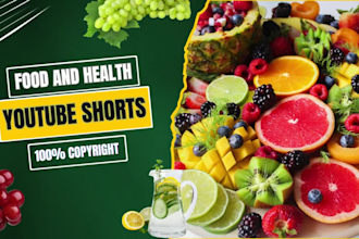 create  food and health youtube shorts and manage your channel