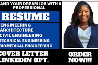 write engineering, civil electrical  mechanical aerospace biomedical resume