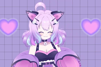 design and rig pro live 2d model 2d vtuber model furry vtuber, nsfw vtuber model