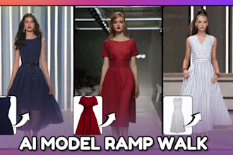 create ai models wearing your cloth with realistic ramp walk