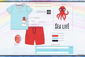create technical sketch and tech packs for kids