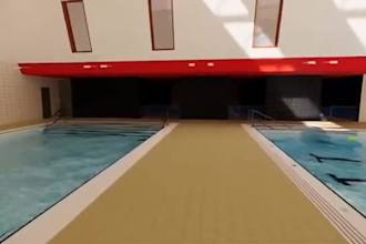 animate 3d interior design,swimming pool,sketch up animation,pbr texture,2d to3d