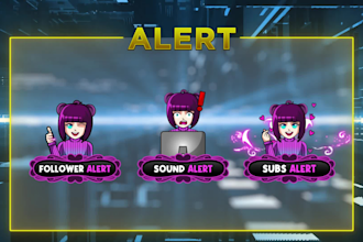 animate professional twitch alerts, alert for kick and streaming