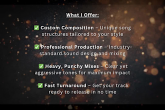 compose and produce a rock, metal, deathcore or hyperpop song for you
