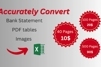 convert scanned pdf documents or bank statements to excel