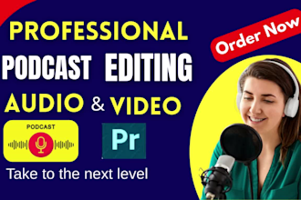 do unique podcast audio, video and riverside podcast  editing