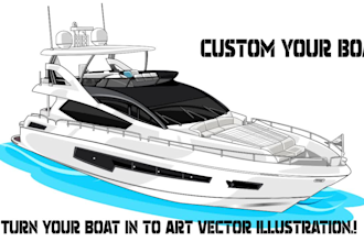 draw boat into vector art