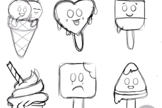 draw custom illustration for microstock, canva element, etc