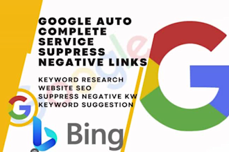 suppress negative links, remove negative keyword, website seo kw autocomplete